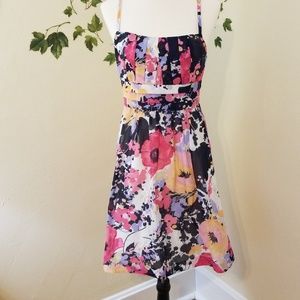 Spaghetti strap above knee floral dress